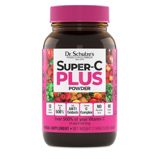[BRSWGGIZCMPGAET5] Dr. Schulze's Super-C Plus - Vitamin C Supplement for Immune Support - Skin Health & Antioxidant Support - High-Potency Formula - Plant-Based Superfood - Gluten-Free & Vegan - 2 oz (20 Servings)
