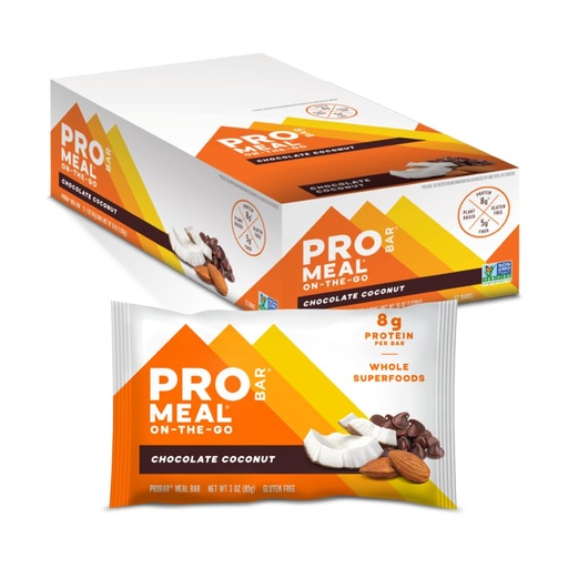 [BRSWIEDQOQEGE2TU] PROBAR MEAL Bar – Plant Based Meal Replacement Bar with Whole Food Ingredients, Oats, Nuts & Seeds, Vegan, Gluten Free, Non-GMO Nutrition Bar for Breakfast, Travel & On-the-Go Energy (Chocolate Coconut, 12 Count)