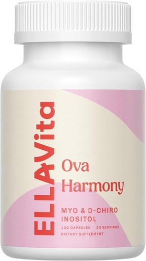 [BRSRAZI2DEFQEYDH] OVA Harmony - Myo & D Chiro Inositol Capsule - 40:1 Ratio - Ovarian Function Support - Hormonal Balance - 120 Inositol Supplement Capsules