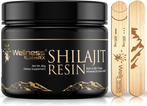 [BRSROFT3BMPQODTU] Shilajit Resin з Fulvic Acid і Trace Minerals - Gold Grade Pure Himalayan Shilajit для чоловіків - Chilajit від Gilgit Packed з 85+ Мінерали, метаболізм і імунітет - 60г