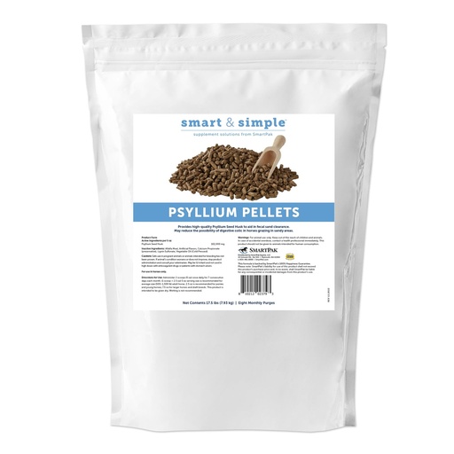 [BRSRAHQCOZYQM2DV] Smart & Simple Psyllium Pellets for Horses | Psyllium Husk Fiber Supplement for Equine Digestive Wellness Support | Apple-Banana Flavored | 8 Monthly Purges | 17.5 lb Bag