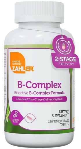 [BRSWIAY2PJ4AMEDK] Zahler B-Complex Vitamins for Women & Men - Vitamin B Complex - B Vitamins Complex with B1 B2 B3 B5 B6 B7 B9 B12 - Advanced 2-Stage Delivery System - Gluten Free Kosher Non-GMO VIT B (120 Tablets)