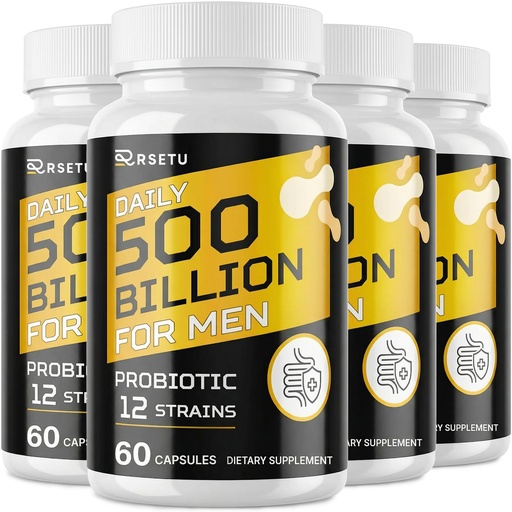 [BRSRAGD7DICQ4YDX] Probiotics for Men, 500 Billion CFUs & 12 Strains Mens Probiotic with Turmeric Cranberry, Goji, Gut Health for Men, for Digestive Health, Gut, Bloating & Gas, Immune, Energy Support, 120-Day Supply