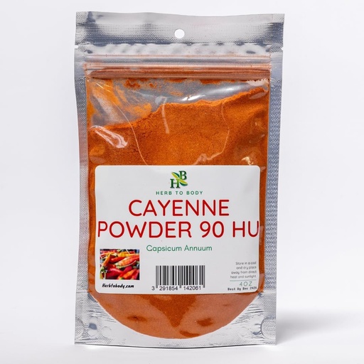 [BRSROA34B56B6C3V] Herb To Body Cayenne Powder 90 HU | Capsicum Annuum | Wildcrafted | 4oz