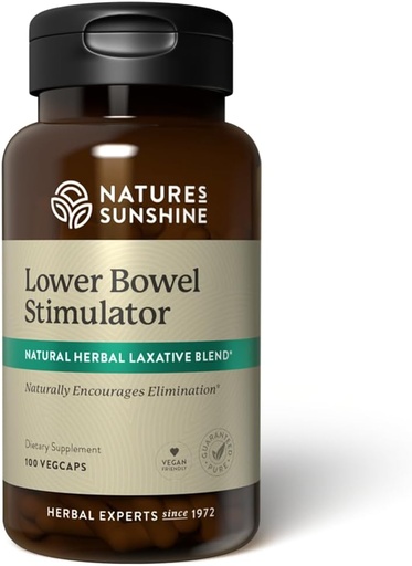 [BRSWIYQ6CIBR6YAZ] Naturens Sunshine Lower Bowel stimulator - Hjelper Relieve Cockpit - Cleanse & Detox Colon med naturlige herbal ingredienser - 25 Services - 100 Vegkaps