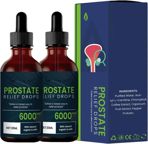 [BRSRAZQTOV5WCHL5] Prostate Treatment Drops - Prostate Relief Drops, Prostate Natural Herbal Drops,DHT Blocker Urinary Health & Prostate Support Supplement for Mens Health (2pcs)