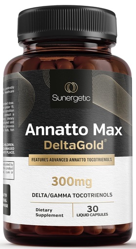 [BRSRMCYEO5YWGA3A] Sunergetic Premium Annatto Tocotrienol Supplement – with DeltaGold – Tocotrienols Vitamin E 300 mg – Supports Liver, Immune & Heart Health - Delta + Gamma Tocotrienols (30 Liquid Capsules)