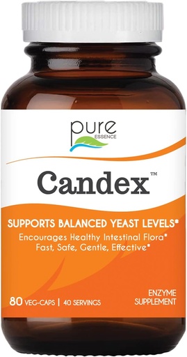 [BRSW2ZL2B57BUE33] Pure Essence Candex Supplement - Yeast Overgrowth Supplement with Digestive Enzymes, Yeast Infection Probiotic Treatment for Men and Women - 80 Capsules