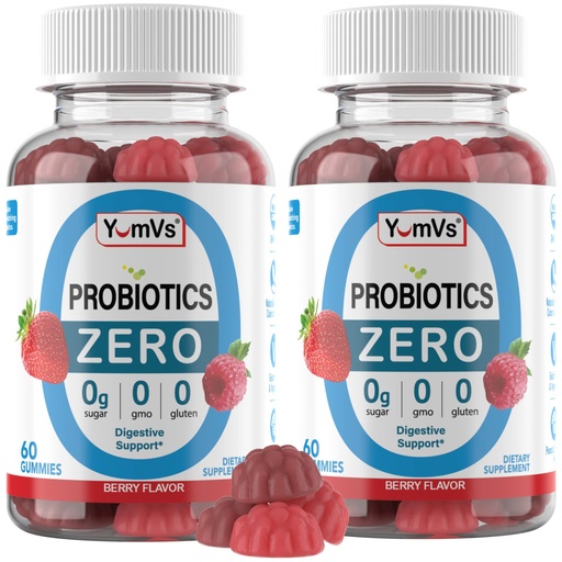 [BRSRAGQQAR5ROGQ4] YUM-V'S Sugar Free Probiotic Gummies - Probiotics for Men & Women to Help Support Digestive Function – Adults & Kids Probiotic with 5 Billion CFU Bacillus Coagulans – Vegan & Gluten-Free (Pack of 2)