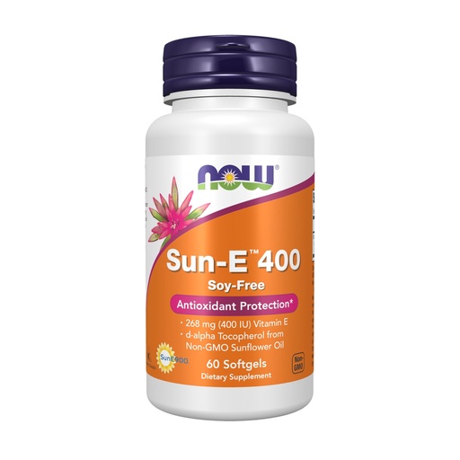 [BRSWIEYYO4NB4DLI] NOW Foods Supplements, Sun-E™ 400 IU with d-alpha Tocopherol from Non-GMO Sunflower Oil, 60 Softgels