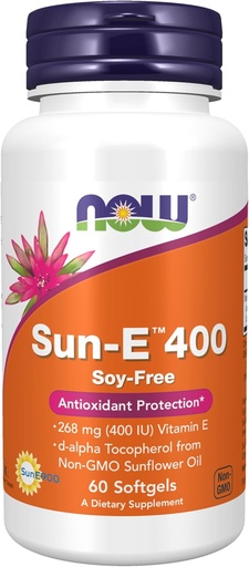 [BRSWIEYYO4NB4DLI] Nyní Potraviny doplňky, Sun- E ™ 400 IU s d- alfa tokoferolem z Non- GMO slunečnicového oleje, 60 Softgels