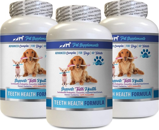 [BRSWGHY5CEMWECD7] Dog Bad Breath Products - Dog Teeth Health Formula - Laguntza Konplexu Aurreratua - Osasun orokorra - coq10 txakurrak murtxikatzeko - 3 botila (180 Tablet)