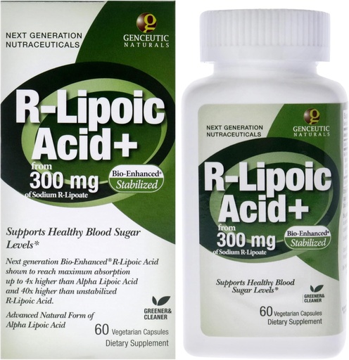 [BRSWIYDYAUFBGDT2] Genceutic Naturals R-Lipoic Acid Dietary Supplement (complément alimentaire) Végétarien