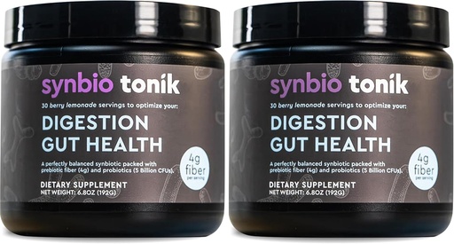 [BRSROCY5DJ5QOH32] Synbio Tonik Prebiotics and Probiotics Powder | Berry Lemonade | Probiotics for Digestive Health | Daily Supplement | Improve Digestion and Bowel Motions | Boost Energy and Clarity | 2 Tubs