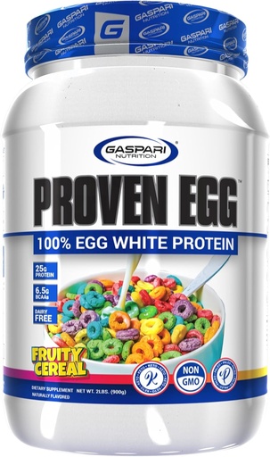 [BRSRAFANOJ7RS2TZ] Gaspari Nutrition Proven Egg, Fruity Cereal, 100% Egg White Protein, 25g Protein, Keto Friendly, Dairy and Lactose Free, Soy Free (2 lbs, Fruity Cereal)