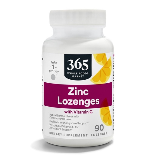[BRSWGZQBOZ7GY3TB] 365 by Whole Foods Market, LOunceenges Zinc Vitamin C, 90 Count