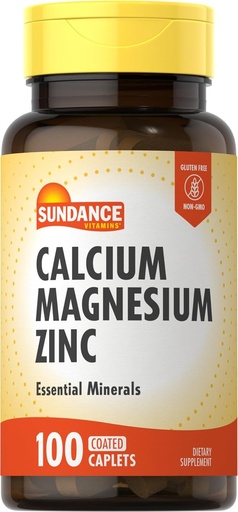 [BRSWKED2OMFW22LM] Sundance Calcium Magnesium Zink- 124; 100 kapsler - 124; Essential Mineral Supplement - 124; Vegetar, Non- GMO, og Gluten Free Formel