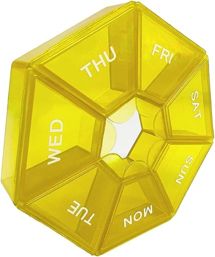 [BRSRAFAYDMJRACAZ] מארגנת גלולות, Small Pill Box, Yellow Pill Case, Weekly Pill Organer, Medicine Pill Productionser 1 Time a Day, Pill Container, Pill Holder, Daily Pill Racinger Travel Pill Productionser 7 Day