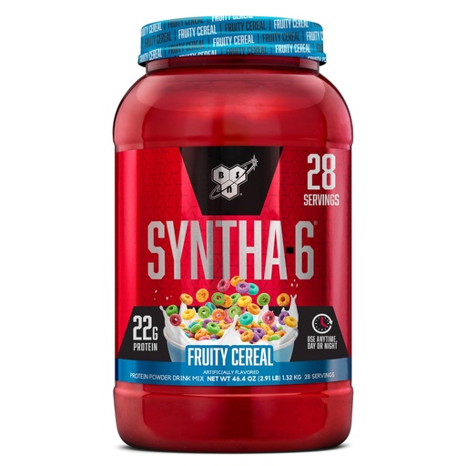 [BRSROCQLCMMGCCY2] BSN SYNTHA-6 Premium Protein Powder with 6g of Fiber, Whey Isolate, Micellar Casein, Milk Protein Isolate, 5g of Fat, Fruity Cereal, 28 Servings, 2.91 Pound (Packaging May Vary)