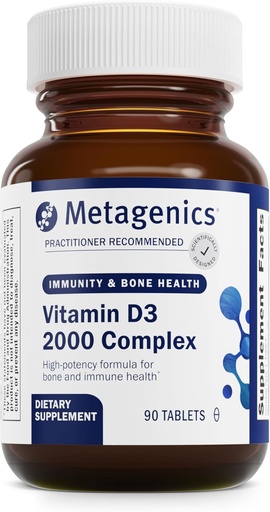 [BRSWIZQ7DF4GIYL4] Metagenics D3 2000 IU Complex Vitamin D3 Supplement - Supports Bone Health, Immune & Healthy Inflammation Response* - with Isoflavones for Absorption - Gluten Free - 3 Month Supply - 90 Count