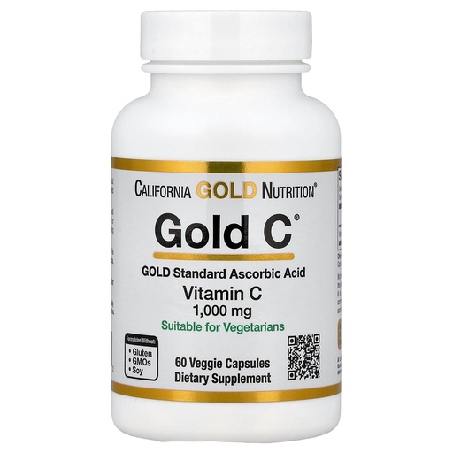 [BRSWKZL4BEPWG2TA] California Gold Nutrition C, Vitamin C, 1000 mg Veggie Capsules, 60 Count