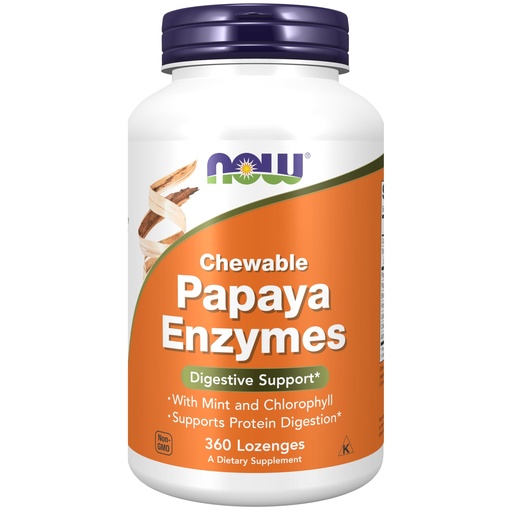[BRSWIY35CYEBMGT2] NOW Foods Supplements, Papaya Enzyme with Mint and Chlorophyll, Digestive Support*, 360 Chewable Lozenges