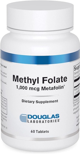 [BRSWI2T3OABWC23K] 道格拉斯实验室 甲基Folate L-5-MTHF - 1 000 mcg Metafolin - 维生素B Folate - 支持同位素代谢和胎儿发育* - 非GMO - 60片