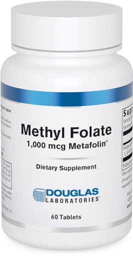 [BRSWI2T3OABWC23K] Douglas Laboratories Methyl Folate L-5-MTHF - 1,000 mcg Metafolin - Vitamin B Folate - Supports Homocysteine Metabolism & Fetal Development* - Non-GMO - 60 Tablets
