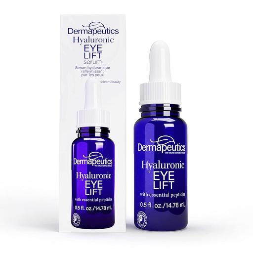 [BRSWGYI6AB7WEYLG] Dermapeutics Hyaluronic Acid Serum for Eyes, 0.5 oz | Ultra Hydrating | Anti Aging & Anti Wrinkle | Skin Firming & Plumping | Boosts Collagen & Elastin