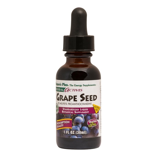 [BRSWIYTYO4HGA3T6] NaturesPlus Herbal Actives Grape Seed 25 mg Liquid Suspension - Vegan Drops, 1 fl oz - Vegetarian, Gluten-Free - 30 Servings