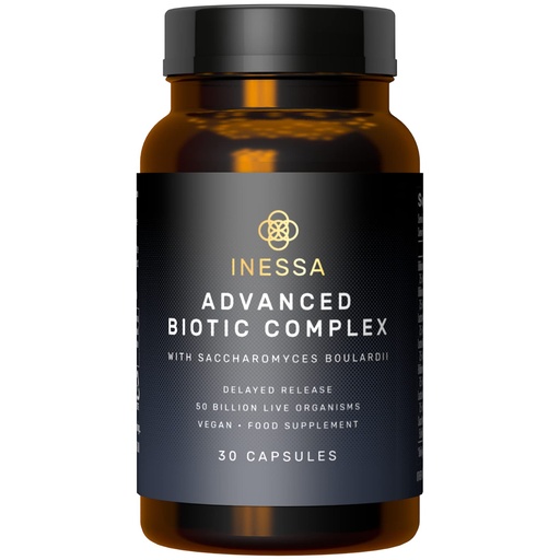 [BRSWYZQLCAAQY2DJ] Inessa Advanced Biotic Complex - 50 Billion CFU Probiotics For Women Digestive, Gut Health With Delayed Release - 7 Strain Dairy Soy Gluten Free Probiotic Supplement - 30 Vegan Capsules For Men & Wome