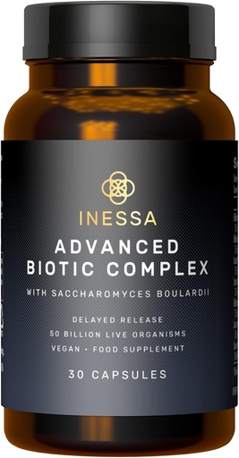 [BRSWYZQLCAAQY2DJ] Inessa Advanced Biotic Complex - 50 milliarder CFU Probiotika til kvinder fordøjelsesfremmende, Gut sundhed med forsinket udgivelse - 7 Strein Dairy Soy Gluten Free Probiotic Supplement - 30 Veganske kapsler til mænd og kvinder