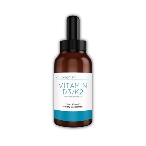 [BRSWGBAPCUIAYHY3] Dr. Brighten Vitamin D3/K2 — Highly Concentrated Liquid D3 K2 Drops — Dietary Supplement for Strong Immune System and Bone Health, 2 Fl Oz