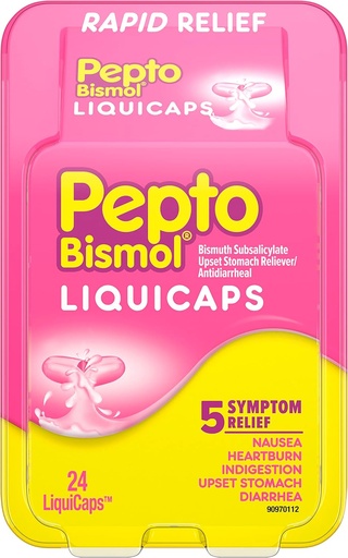 [BRSWGBINB4ORQDYU] Pepto Diarrhea Antidiarrheal Liquicaps - 24 ct