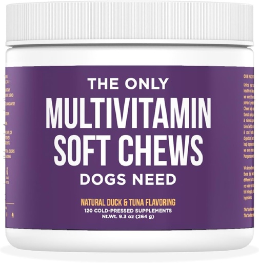 [BRSW2ZAHOEHWGD3Z] Natural Rapport Dog Multivitamin - The Only Multivitamin Soft Chews That Dogs Need - 120ct Contain Çinko, və Manganese Yardım funksiyaları və Dog sağlamlığı saxlamaq