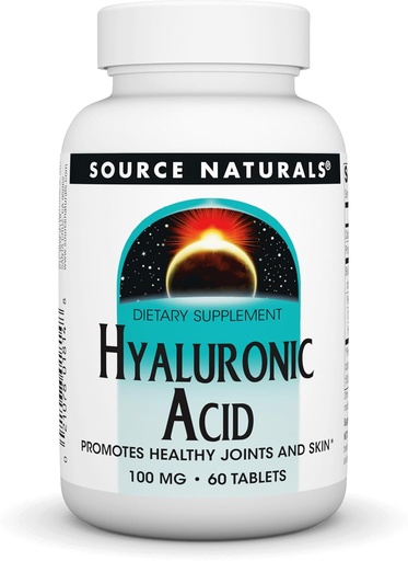 [BRSWIYQOAUAQIH3O] Source Naturals Hyaluronic Acid, Promotes Healthy Joints and Skin*, 100mg - 60 Tablets