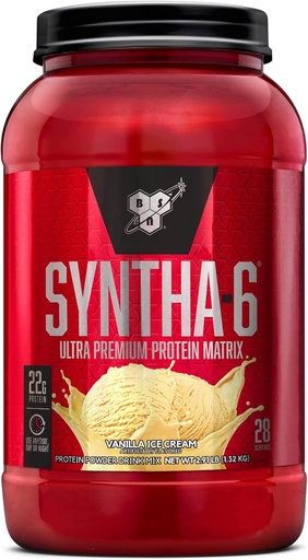[BRSWIYQOCN6BYE3E] BSN SYNTHA-6 WHE Proten Recember, Vanilla Milk Protein Proin with Micellar Casein, ไอศครีม, 28 Perving (Package May Vary).