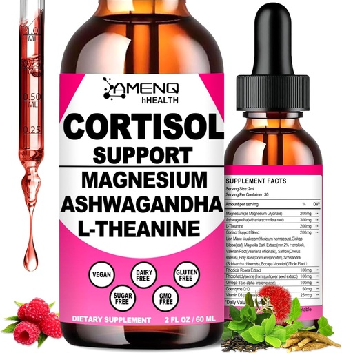 [BRSRAGIECECAYGYV] Cortisol Supplement Lilter Plops, 17-in-1 Cortisol defor w. ksm-66 Ashwaranda Thiaphia na Rosola Magneium Fosphidyserine, Hormone Confor & Lower Cortisol for Somesol ♪