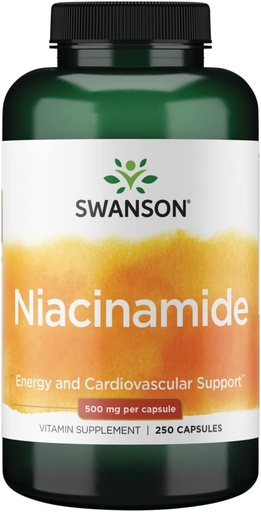[BRSWIYYZOAIRC336] Swanson Niacinamide Carbohydrate Metabolism Joint Health Support 500 Milligrams 250 Capsules