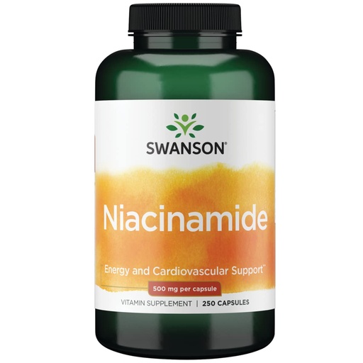 [BRSWIYYZOAIRC336] Swanson Niacinamide Carbohydrate Metabolism Joint Health Support 500 Milligrams 250 Capsules