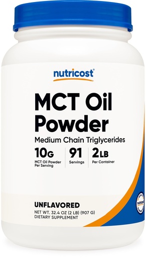 [BRSWECAQCF6BGCL4] Nutricost Premium MCT Oil Powder - Best for Keto, Ketosis, and Ketogenic Diets - Non-GMO and Gluten Free… (2 LB (Unflavored))