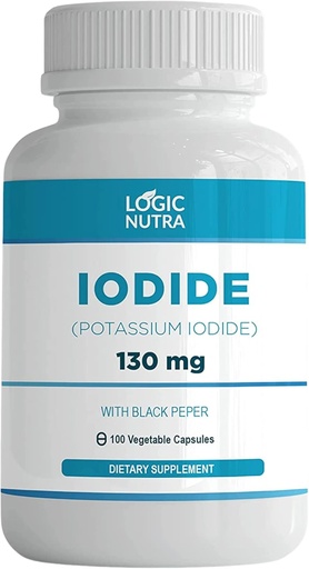 [BRSRMFQ2A4NBYGQ3] Iodine (Potassium Iodide) 100 식물성 캡슐을 가진 130 mg