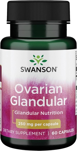 [BRSWIZQPA4IRQAI3] Swanson Ovarian Glandular Supplement - Women's Glandular Health and Balance Support - Premium Bovine Tissue - 60 Capsules, 250mg Each