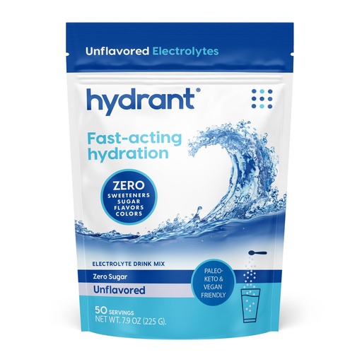 [BRSROBA3OF6GKF3F] Hydrant - Bulk Hydration Powder, Unflavored, 50 Servings Fast Acting Electrolyte Rehydration Powder - Zero Sugar Flavorless Drink Mix for Daily Use, Travel & Workouts