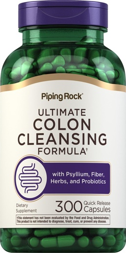 [BRSWIFDQAV4BEAL2] Piping Rock Colon Cleanse Pills | 300 Quick Release Capsules | Herbal Detox Supplement | Super Formula for Men and Women | with Psyllium, Fiber, and Probiotics | Non-GMO, Gluten Free