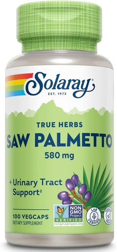 [BRSWIYT3OMAQ2EDI] SOLARAY Saw Palmetto Berry 580 mg, Sağlıklı Prostate ve Urinary Tract Support from Fatty Acids & Plant Sterols for Men and Women, Non-GMO, Vegan & Lab Onaylandı, 100 VegCaps, 100 Hizmet