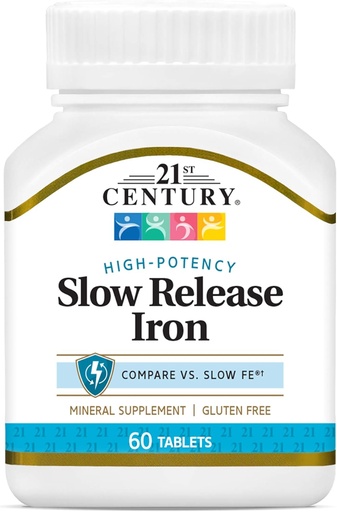 [BRSWIZYFAYCAA2DE] 21st Century Slow Release Iron Tablets, 60 Luku (pakkaus 3)