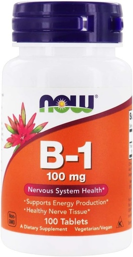 [BRSWIYQ6CACAA33E] Now Foods Vitamin B-1 (Thiamine), 100 tablets / 100mg (Pack of 2)