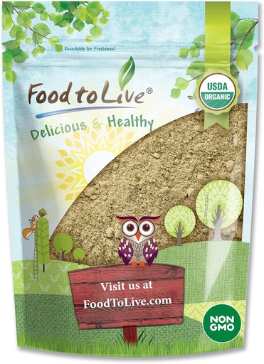 [BRSWGHDRPMAWCCQ7] Food to Live Organic Hemp Protein Powder, 2 Pounds — 50% Protein, Non-GMO, Non-Irradiated, Pure, Kosher, Vegan Superfood, Rich in Iron and Fiber