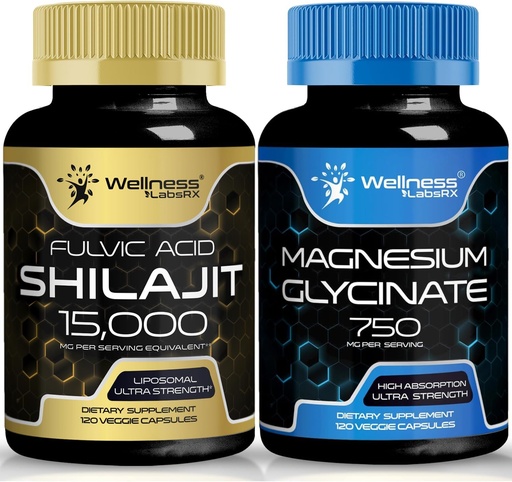[BRSROCT5DEARGDQV] Magnesium Glycinate Capsules - 750mg - Magnesium Supplement High Absorption Supplement │Shilajit Pure Himalayan Organic Capsules with Naturally Occuring Fulvic Acid